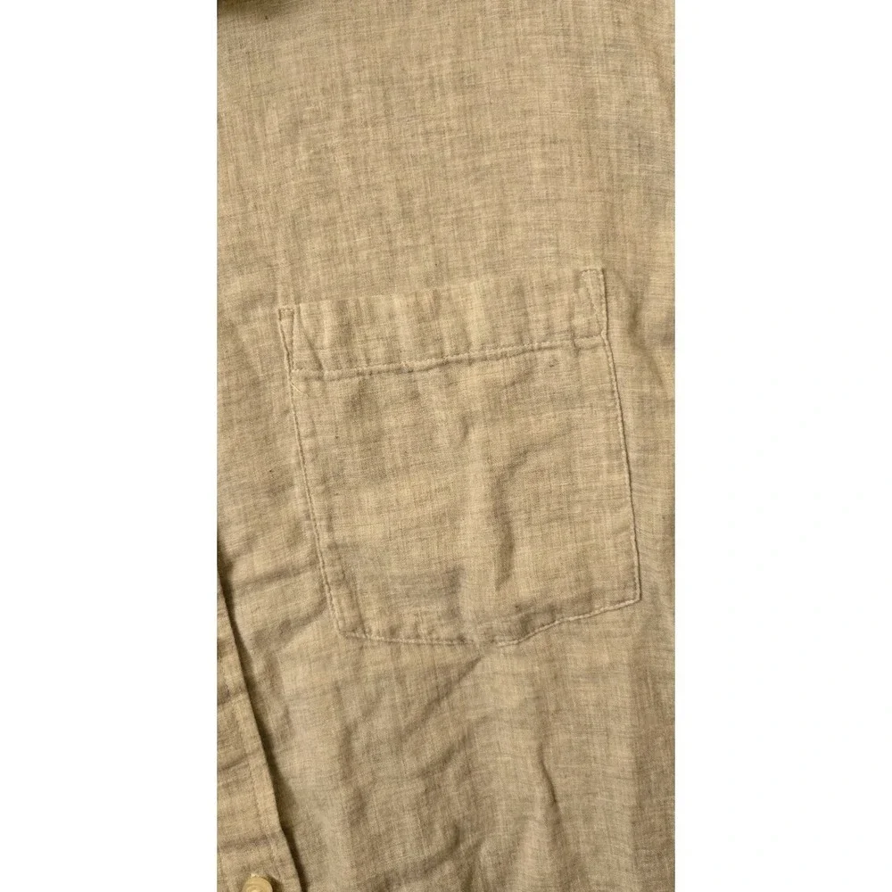 Banana Republic Untucked Fit Light Gray‎ Shirt Mens XL Button Down Double Weave